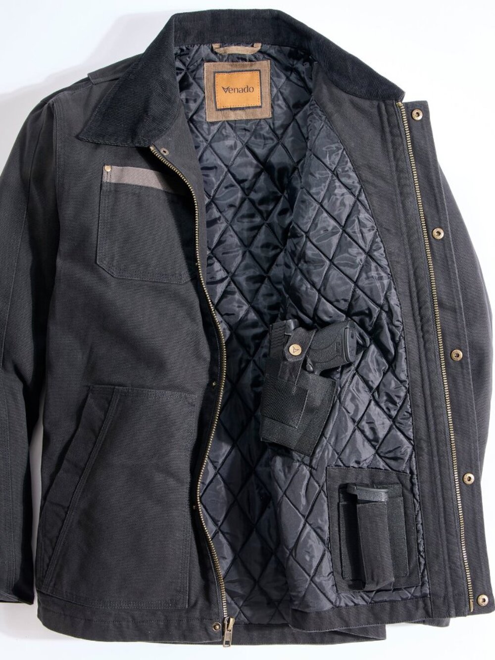 CANVAS CONCEALED CARRY JACKET - Black | XL